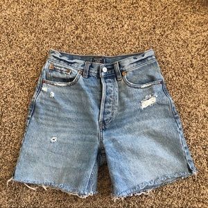 abercrombie high rise long length shorts